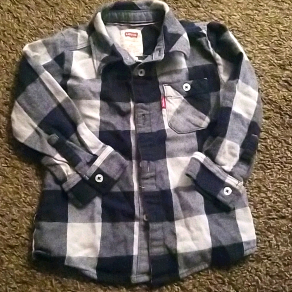 Navy Plaid button down Levis